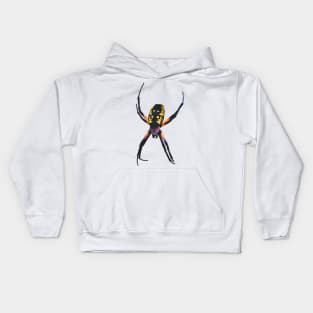 Yellow and Black Orb-Weaver Spider Kids Hoodie